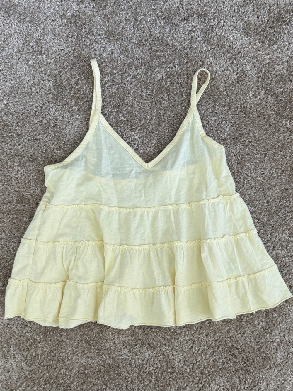 American Eagle Outfitters Yellow Ruffle Tank